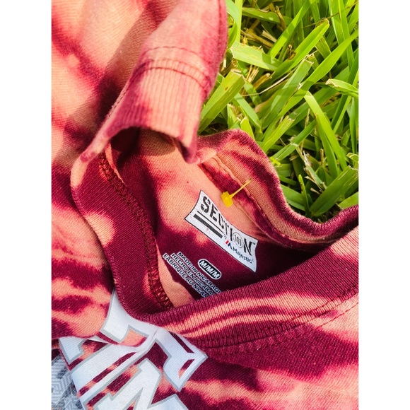 UPCYCLED Texas A&M Striped Bleach Tie-Dye Tee❤️ - Picture 5 of 5